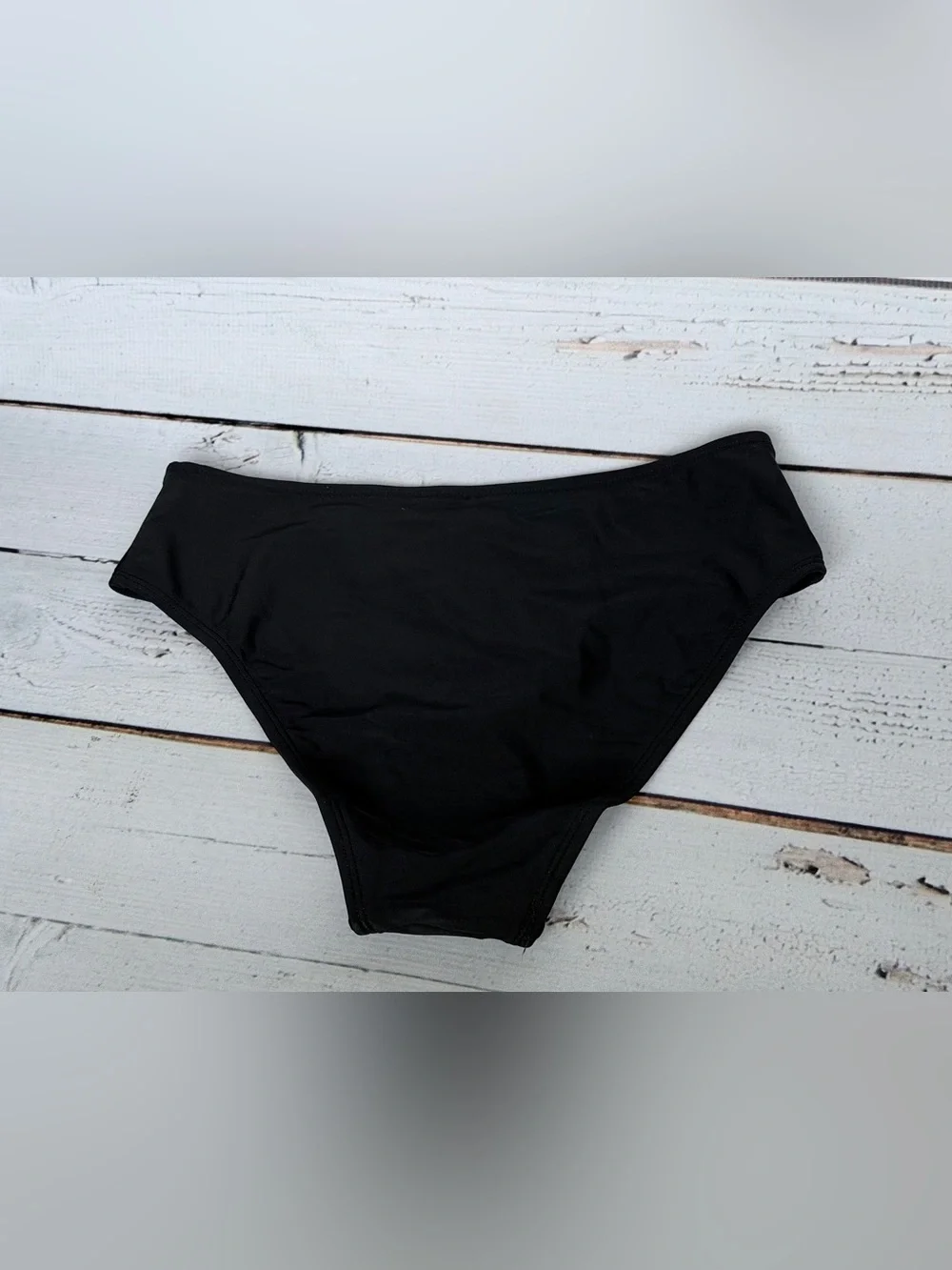 NWT Cupshe Solid Black Hipster Bikini Bottoms Classic Rise Size S - BOTTOMS ONLY